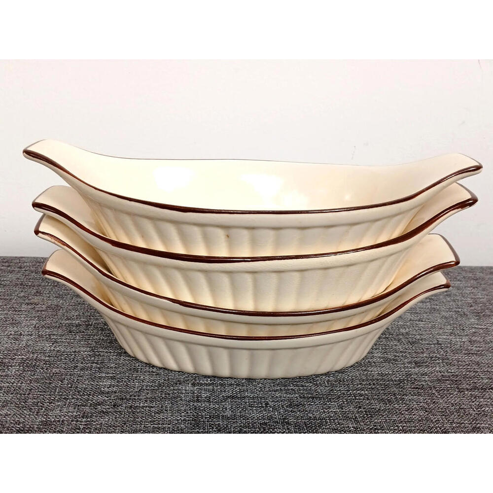 Vintage Acadia Au Gratin Dishes Set 4 Japan Oven Safe w/ Box 9x4 Retro